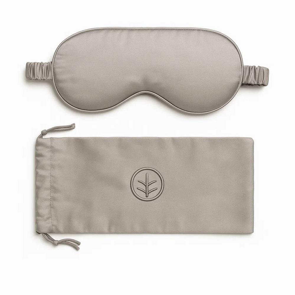 Essential Silk Sleep Eye Mask in Grey (Eucalyptus Silk)